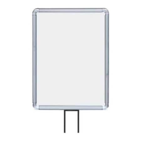 Lavi Industries Vertical Fixed Sign Frame, 11" x 14", For 7' Posts, Chrome 50-1131F7V/CL